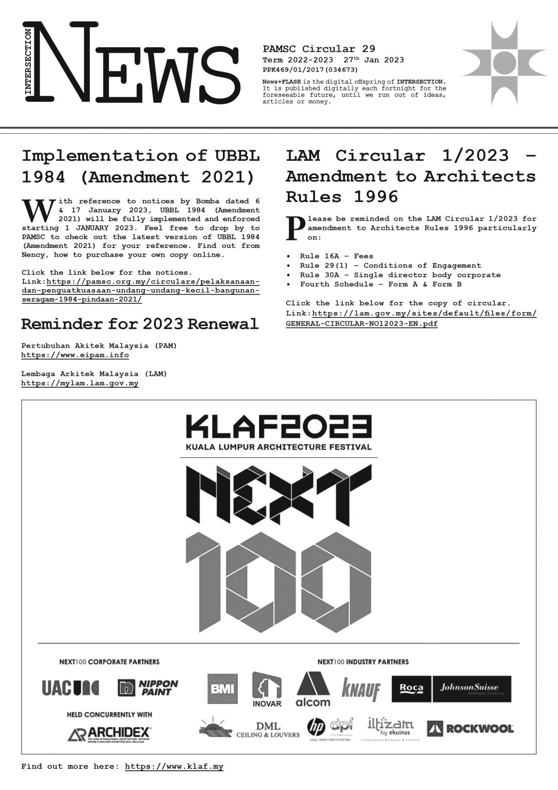 Intersection News Pamsc Circular